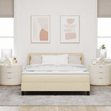 Letto a molle con materasso Crema 190 x 140 cm Poliestere