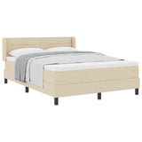 Letto a molle con materasso Crema 190 x 140 cm Poliestere