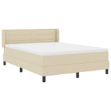 Letto a molle con materasso Crema 190 x 140 cm Poliestere