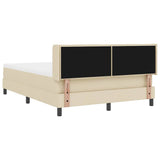 Letto a molle con materasso Crema 190 x 140 cm Poliestere