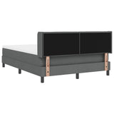 Letto a molle con testiera Grigio scuro 200 x 140 cm Tessuto