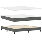 Letto a molle con testiera Grigio scuro 200 x 180 cm Tessuto