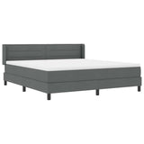 Letto a molle con testiera Grigio scuro 200 x 180 cm Tessuto
