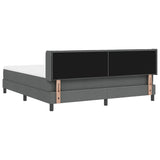 Letto a molle con testiera Grigio scuro 200 x 180 cm Tessuto