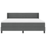 Letto a molle con testiera Grigio scuro 200 x 180 cm Tessuto