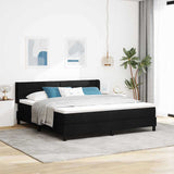 Letto a molle con testiera Nero 200 x 180 cm Tessuto