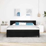 Letto a molle con testiera Nero 200 x 180 cm Tessuto