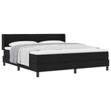 Letto a molle con testiera Nero 200 x 180 cm Tessuto