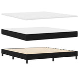 Letto a molle con testiera Nero 200 x 180 cm Tessuto