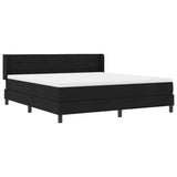Letto a molle con testiera Nero 200 x 180 cm Tessuto