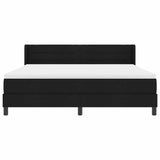 Letto a molle con testiera Nero 200 x 180 cm Tessuto