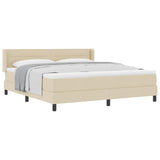 Letto a molle con testiera Crema 200 x 180 cm Tessuto