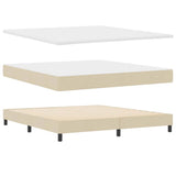 Letto a molle con testiera Crema 200 x 180 cm Tessuto