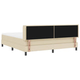 Letto a molle con testiera Crema 200 x 180 cm Tessuto