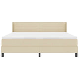 Letto a molle con testiera Crema 200 x 180 cm Tessuto