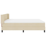 Letto a molle con testiera Crema 200 x 180 cm Tessuto