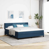 Letto a molle con testiera Blu 200 x 180 cm Tessuto