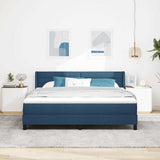 Letto a molle con testiera Blu 200 x 180 cm Tessuto