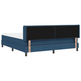 Letto a molle con testiera Blu 200 x 180 cm Tessuto