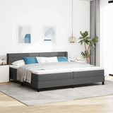 Letto a molle con testiera Grigio scuro 200 x 200 cm Tessuto