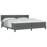 Letto a molle con testiera Grigio scuro 200 x 200 cm Tessuto