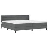 Letto a molle con testiera Grigio scuro 200 x 200 cm Tessuto