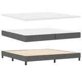 Letto a molle con testiera Grigio scuro 200 x 200 cm Tessuto