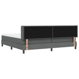 Letto a molle con testiera Grigio scuro 200 x 200 cm Tessuto