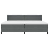 Letto a molle con testiera Grigio scuro 200 x 200 cm Tessuto