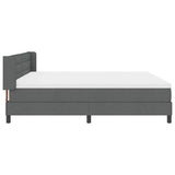 Letto a molle con testiera Grigio scuro 200 x 200 cm Tessuto