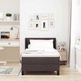 Letto a molle con testiera Marrone Scuro 200 x 90 cm Tessuto