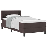 Letto a molle con testiera Marrone Scuro 200 x 90 cm Tessuto