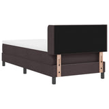 Letto a molle con testiera Marrone Scuro 200 x 90 cm Tessuto