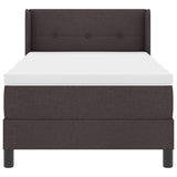 Letto a molle con testiera Marrone Scuro 200 x 90 cm Tessuto