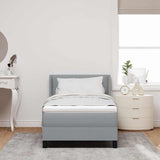 Letto a molle con testiera Grigio chiaro 200 x 100 cm Tessuto