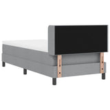Letto a molle con testiera Grigio chiaro 200 x 100 cm Tessuto