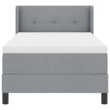 Letto a molle con testiera Grigio chiaro 200 x 100 cm Tessuto