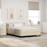 Letto a molle con materasso Crema 190 x 140 cm Poliestere