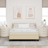 Letto a molle con materasso Crema 190 x 140 cm Poliestere