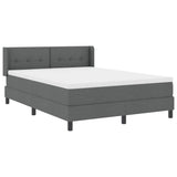 Letto a molle con testiera Grigio scuro 200 x 140 cm Tessuto