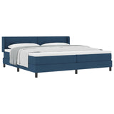 Letto a molle con testiera Blu 200 x 200 cm Tessuto