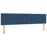 Letto a molle con testiera Blu 200 x 200 cm Tessuto