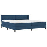 Letto a molle con testiera Blu 200 x 200 cm Tessuto