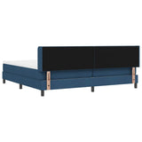 Letto a molle con testiera Blu 200 x 200 cm Tessuto