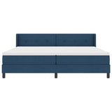Letto a molle con testiera Blu 200 x 200 cm Tessuto
