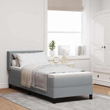 Letto a molle con testiera Grigio chiaro 200 x 80 cm Tessuto