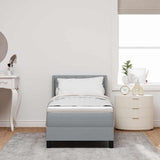 Letto a molle con testiera Grigio chiaro 200 x 80 cm Poliestere