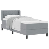 Letto a molle con testiera Grigio chiaro 200 x 80 cm Tessuto