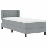 Letto a molle con testiera Grigio chiaro 200 x 80 cm Tessuto