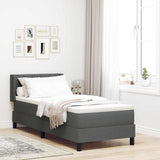 Letto a molle con testiera Grigio scuro 200 x 80 cm Tessuto
